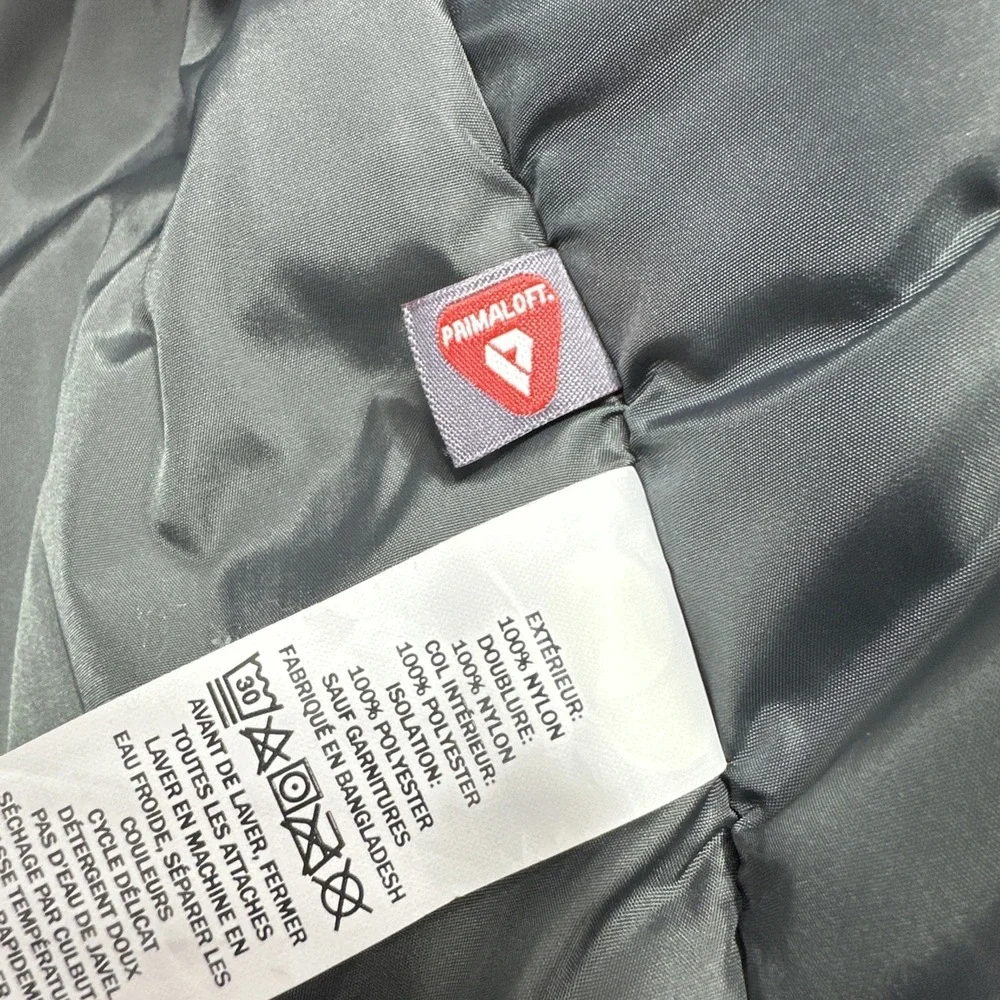 LL Bean Rugged Ridge Parka Medium Gray Ski Jacket Primaloft Tek Zip No Hood